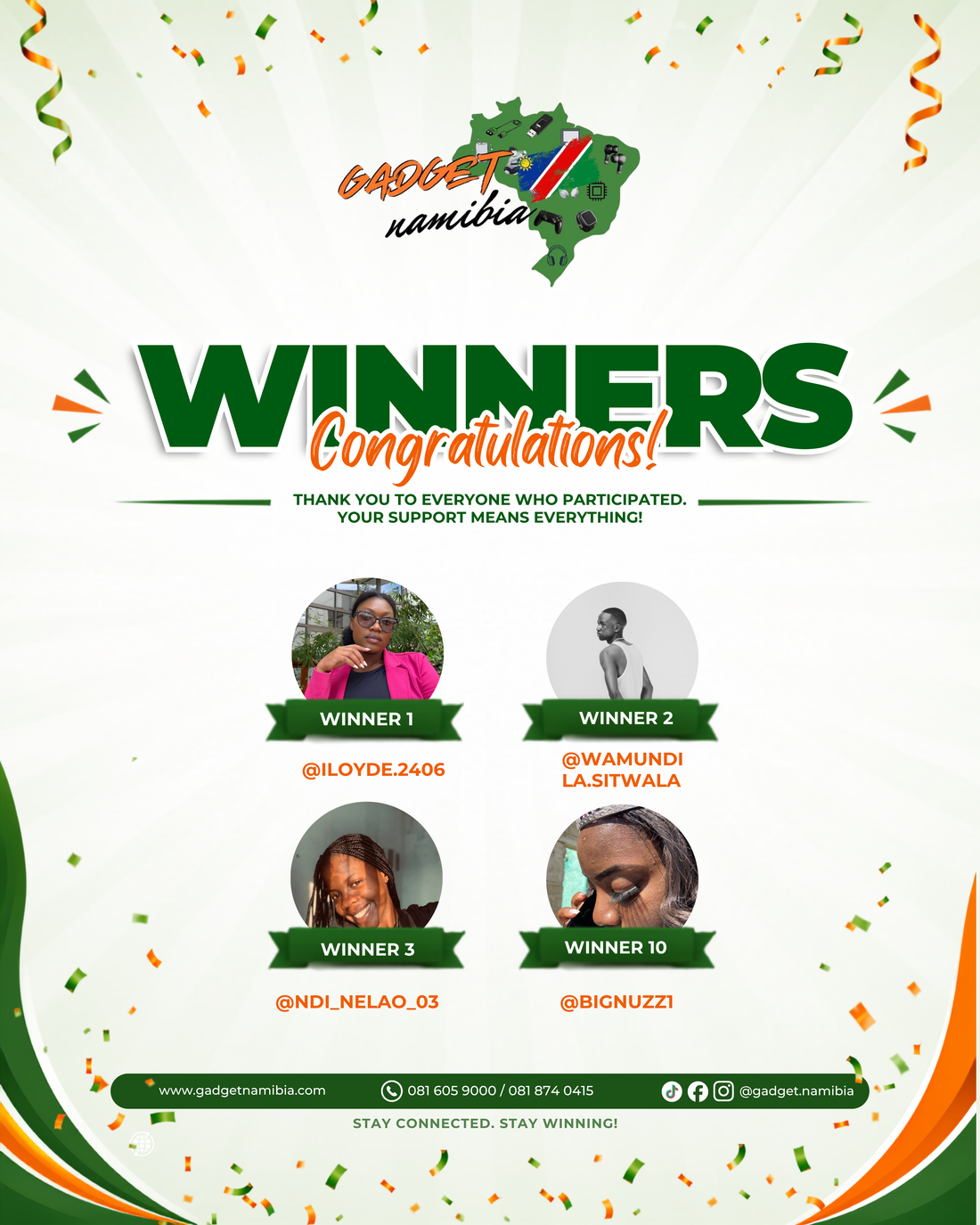 Instagram Giveaway Winners Announced!