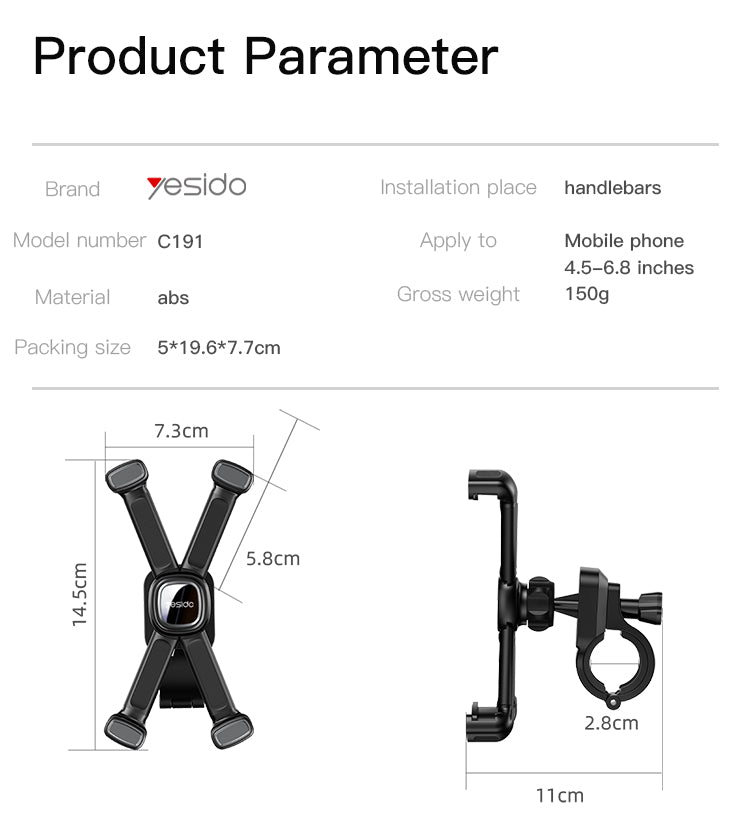 Yesido C191 Bicycle Phone Holder