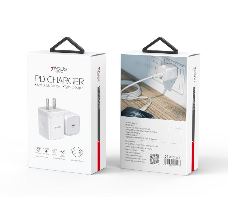 Yesido 20W Quick PD Charger (YC30)