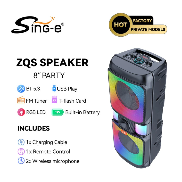 Sing-e ZQS8268 Portable Bluetooth Karaoke Speaker