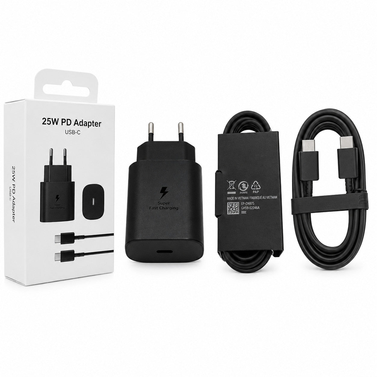 25W PD Adapter With USB-C Cable