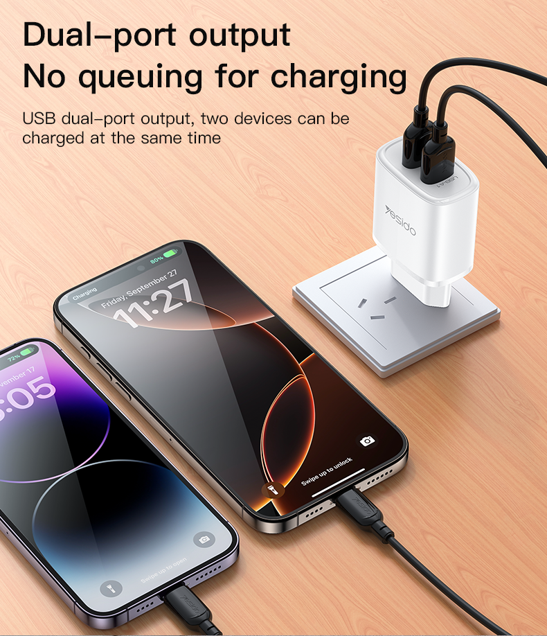 Yesido YC72 Dual-Port Travel Charger