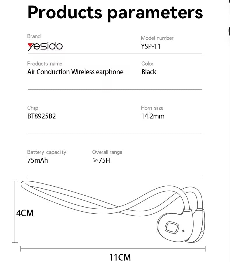 Yesido YSP11 Wireless Neckband Earphones