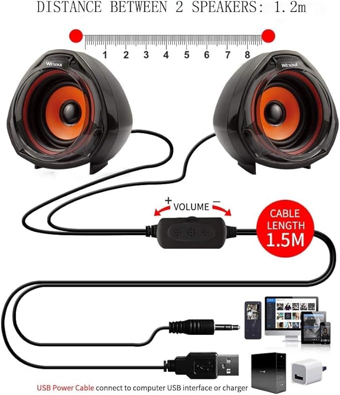 Wesdar CS1 Stereo Multimedia Speakers