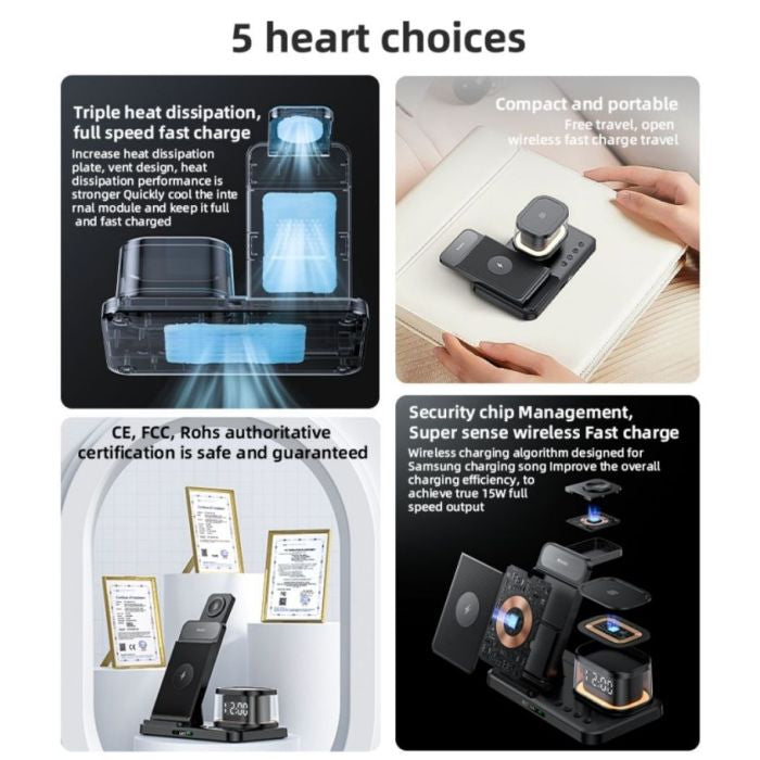 Yesido DS23 5-in-1 Wireless Charging Station