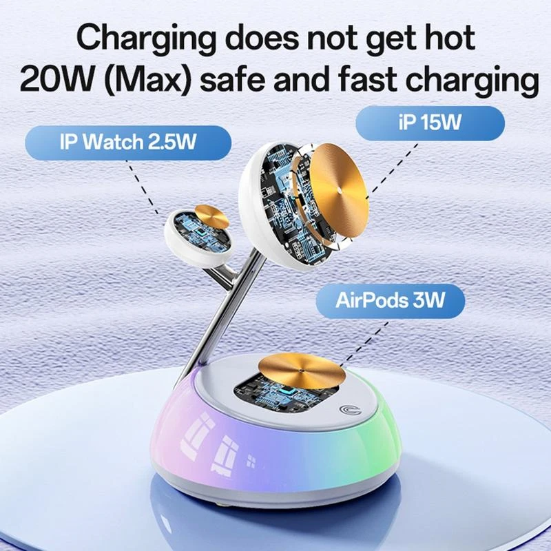 Yesido DS31 3-in-1 Magnetic Wireless Charging Station