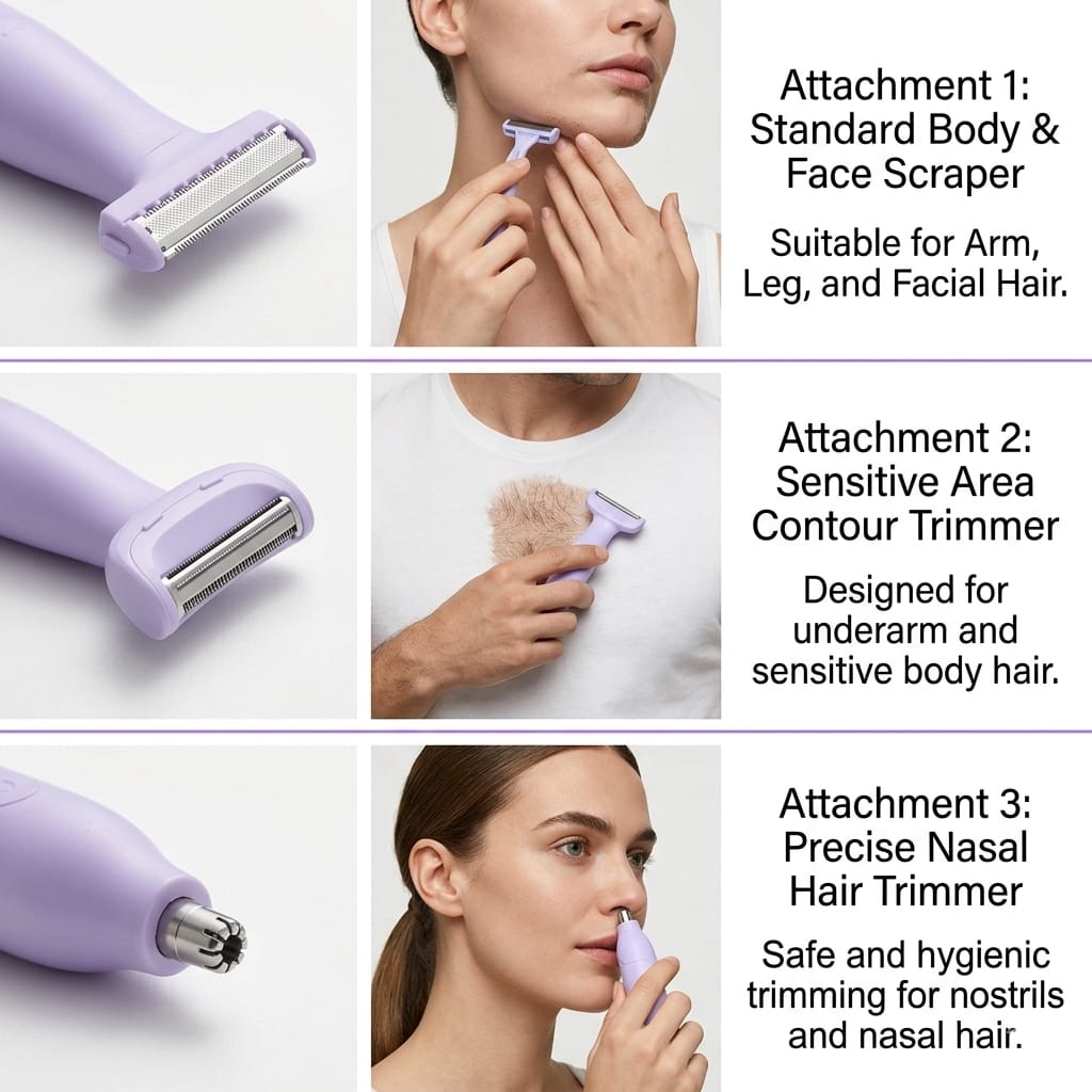Yesido MG26 3‑in‑1 IPX6 Waterproof Body Hair Trimmer