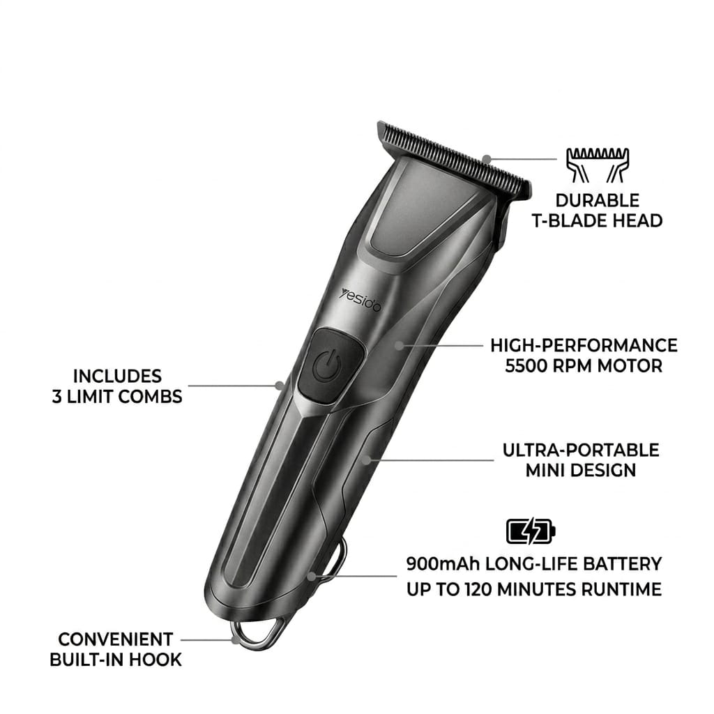 Yesido MG21 Compact, Rechargeable Beard &amp; Mustache Trimmer