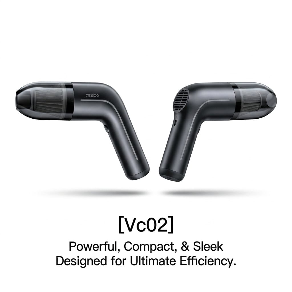 VC02 Mini Portable Cordless Car Vacuum Cleaner High Power Wet&D