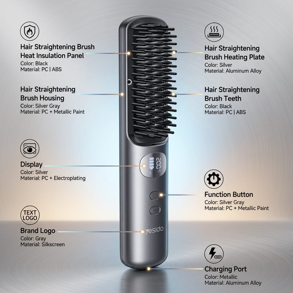 Yesido MG23 Smart Temperature Levels Cordless Hair Straightener
