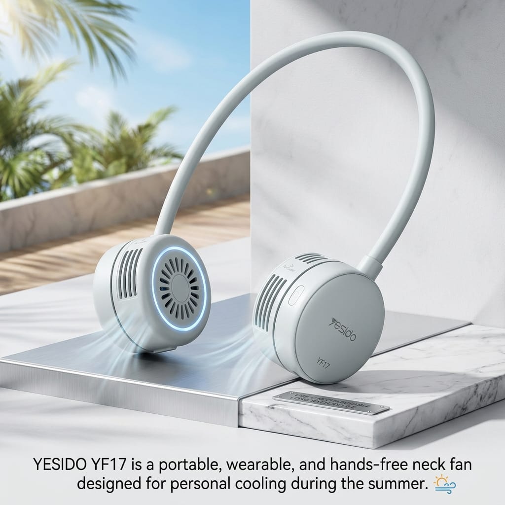 YF17 Portable Summer Neck Fan Hands Free 3 Speed Settings Personal cooling fan
