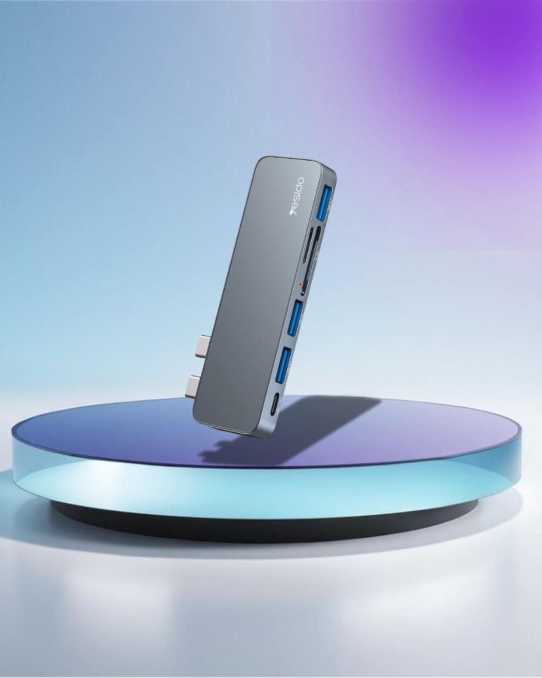 HB10 Aluminum Alloy USB C Extender Type-C Hub Laptop Computer USB Transmitter Hub Adapter