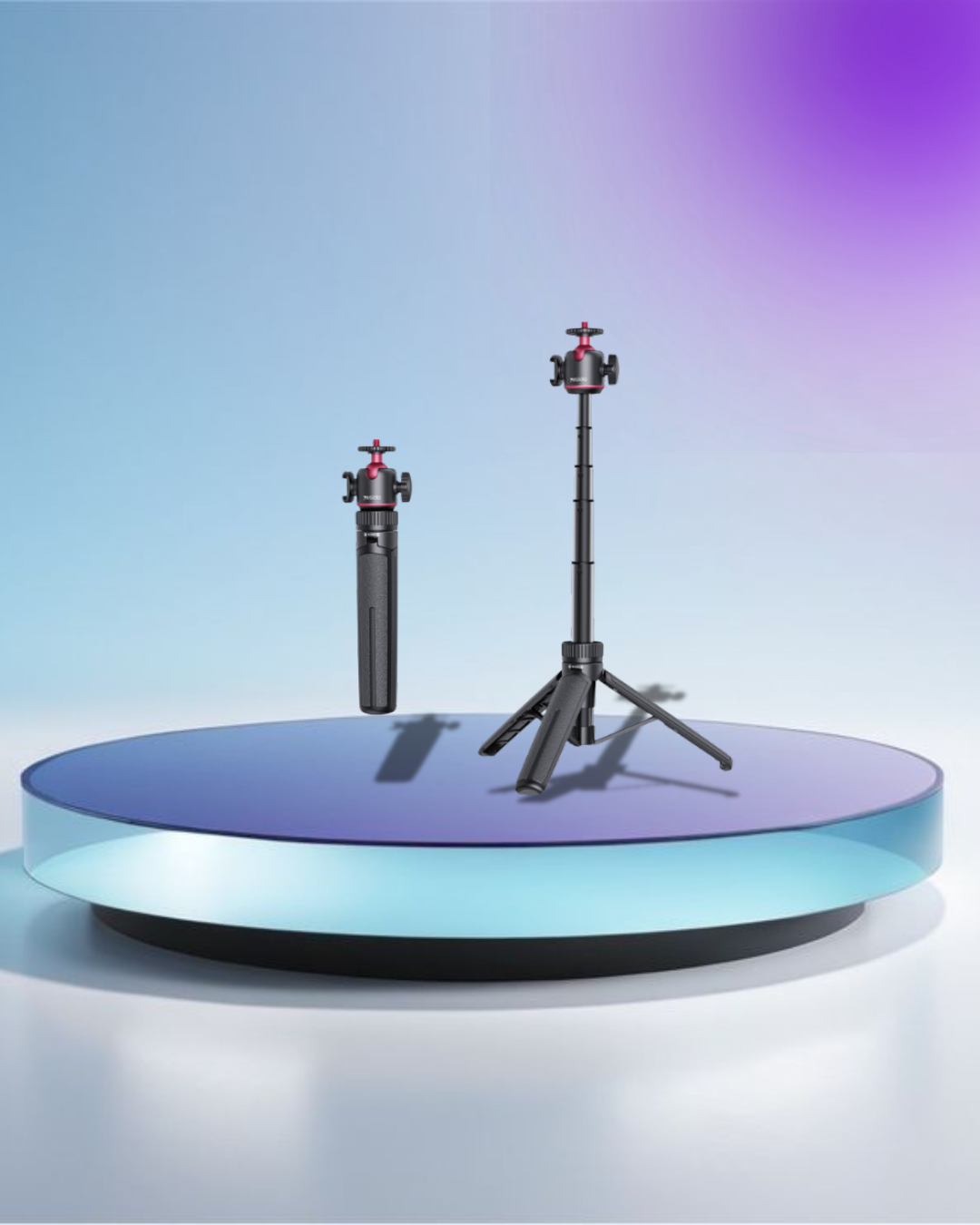 SF26 65cm Long Large Size Chassis Aluminum Alloy Pole Ball Head Telescopic Tripod Stand Selfie Stick