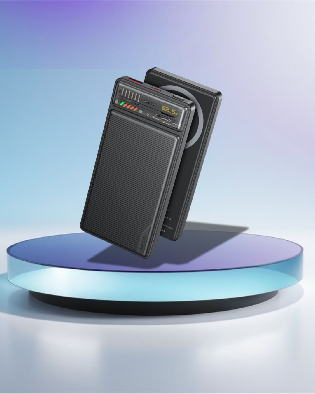 YP57 10000mAh 15W Magnetic Wireless Fast Charging Transparent Power Status Indicator Power Bank