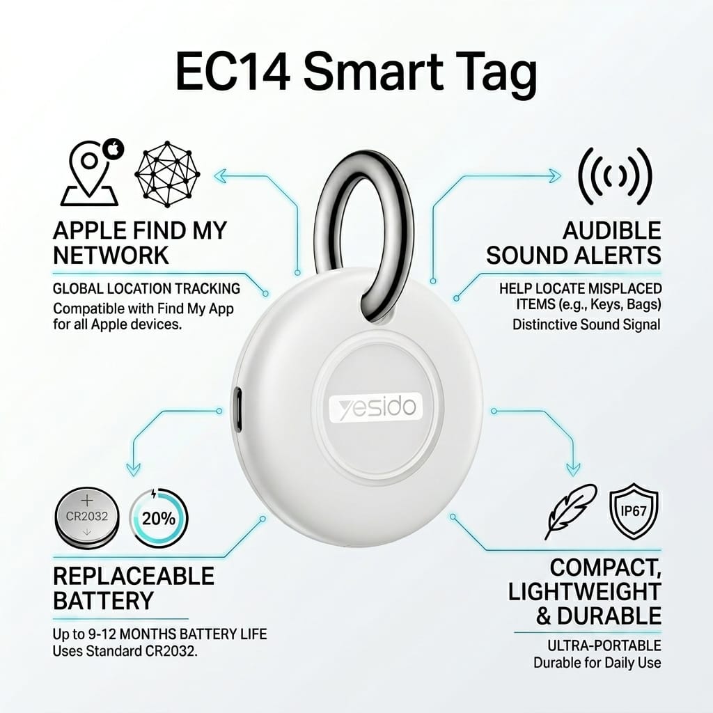 Smart Tracker – Location Finder with Sound Alerts, Compatible with Apple Find My