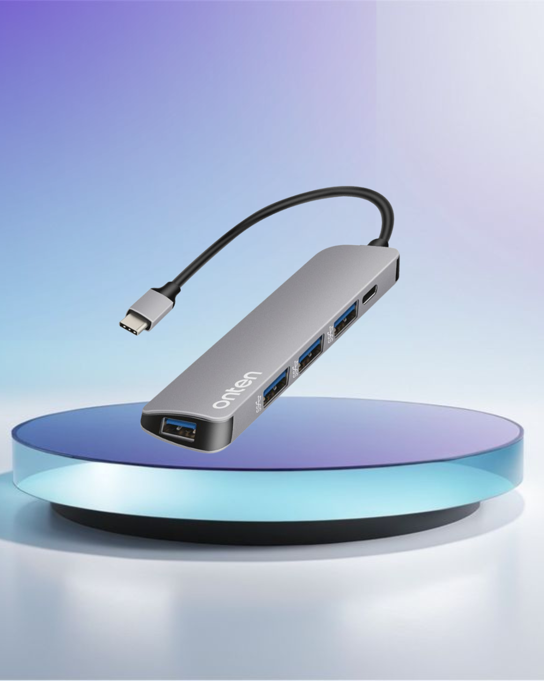 5 in 1 Type-C 4-Port USB 3.0 Hub