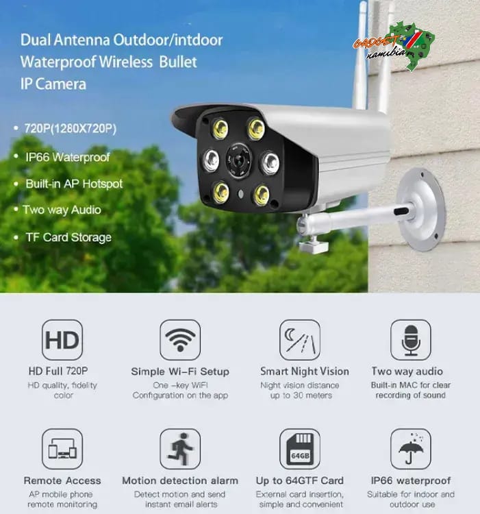Outdoor Full HD Wireless IP Camera – WiFi CCTV with Night Vision and Two-Way Audio