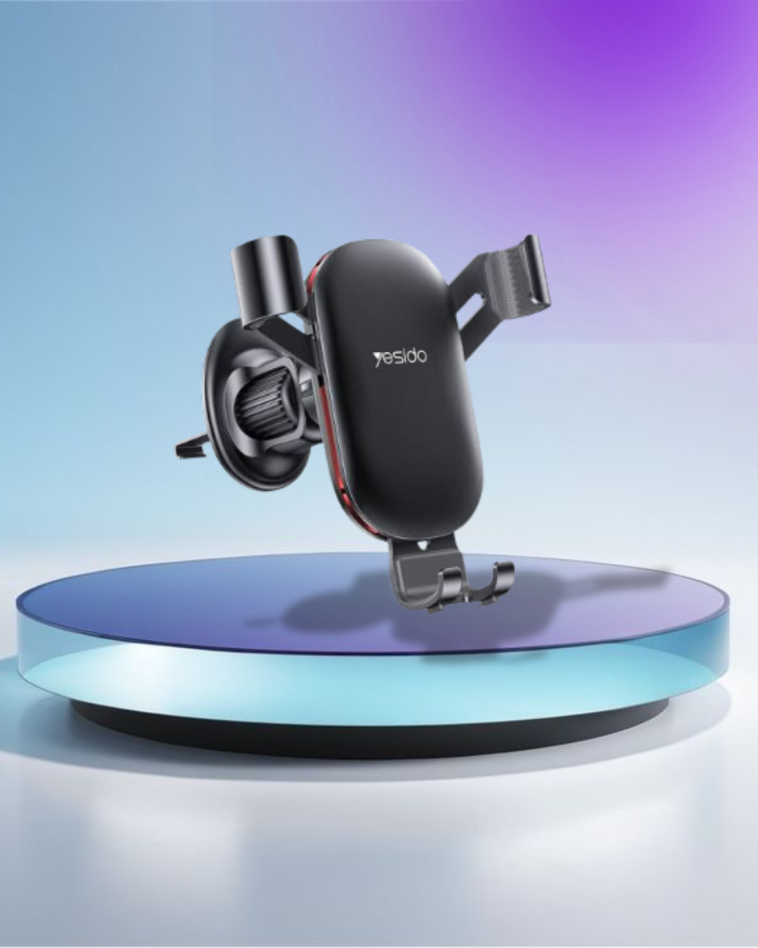 C243 Aluminum Alloy Bionic Hawksbill Hooks Retractable Design Air Vent Gravity Cell Phone Holder
