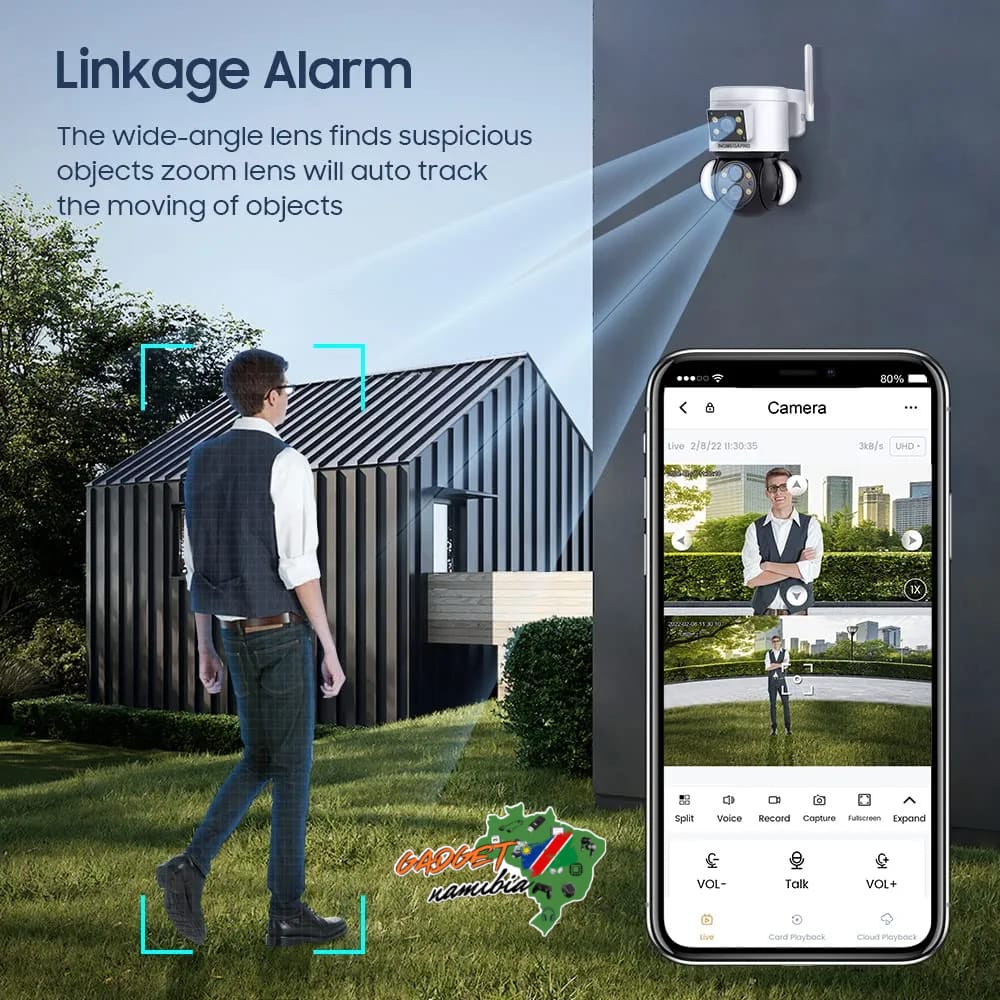 INQMEGA PRO 4K PTZ Outdoor Security Camera Dual Lens WiFi, 10x Hybrid Zoom, Night Vision, Car Tracking, 2-Way Audio