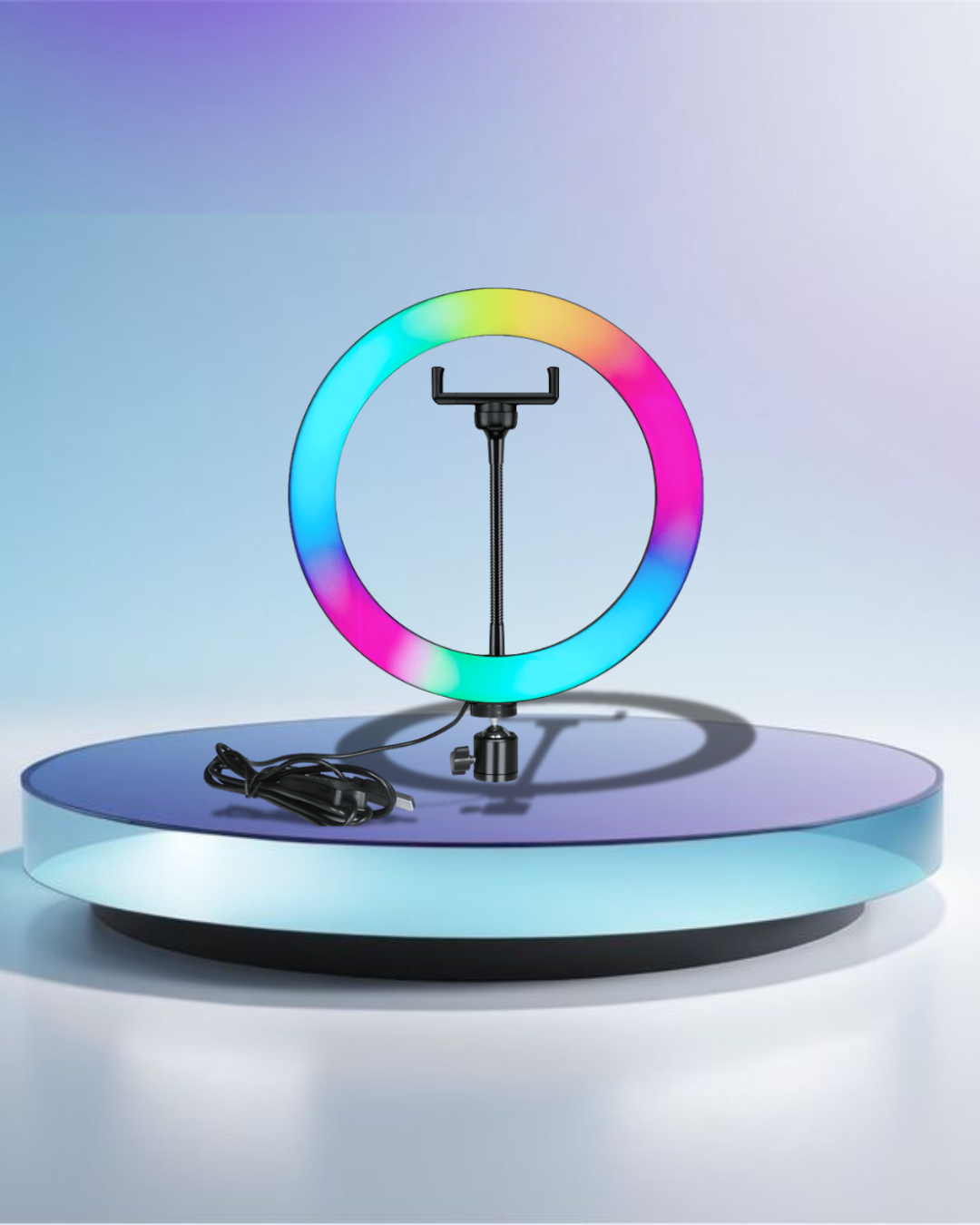 MJ33 RGB Ring Light With Stand And Phone Holder