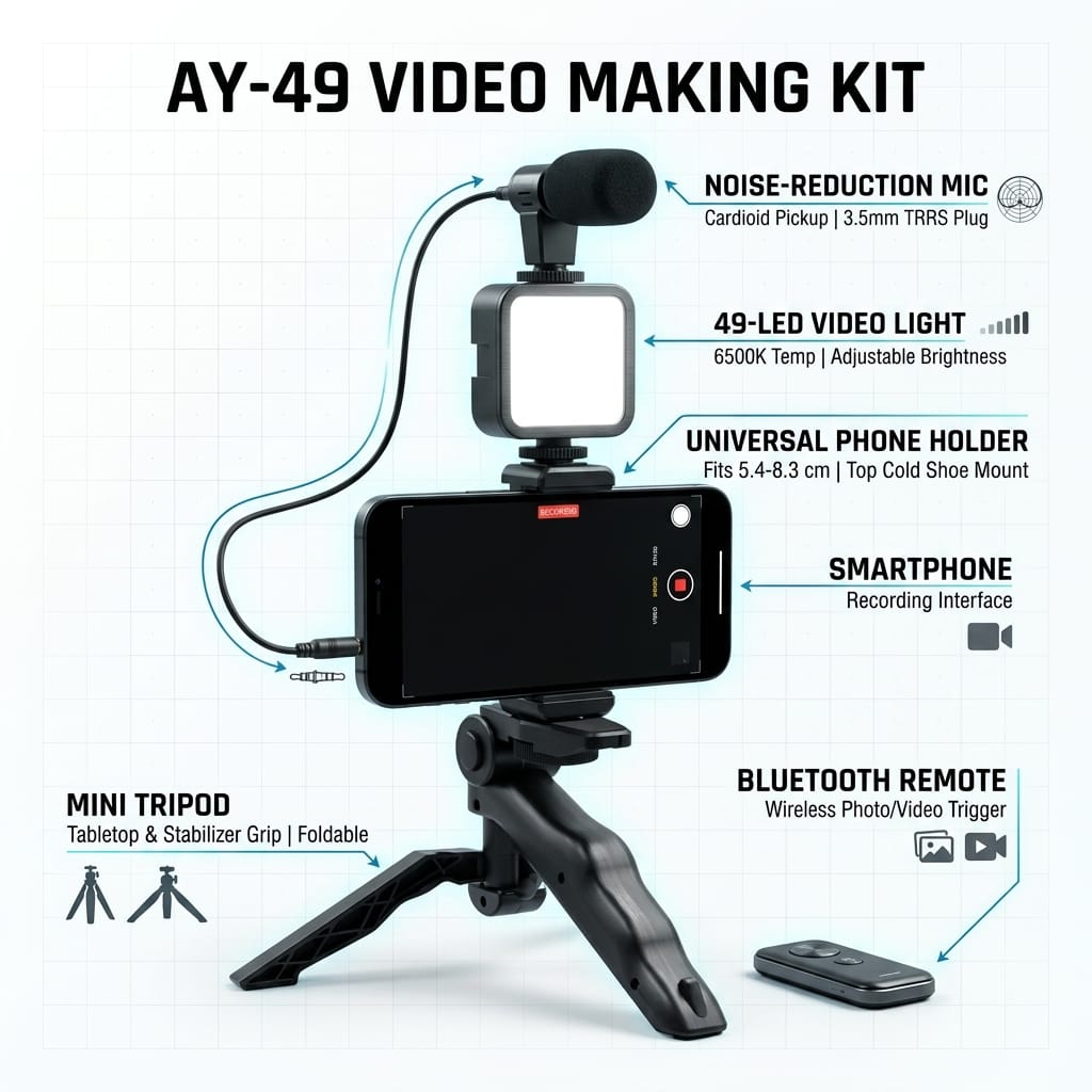 Ay-49u U Shaped Video Making Handheld Stabilizer Kit