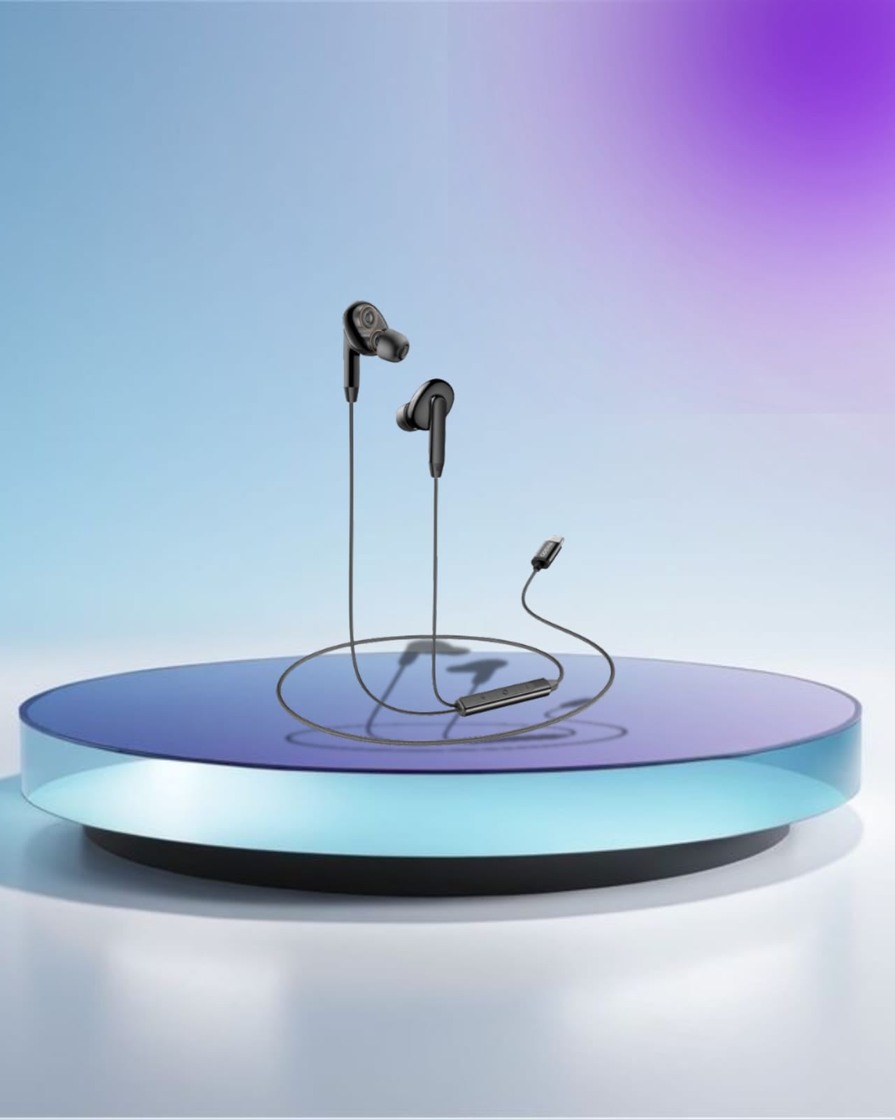YH44 High Quality Ergonomically Designed In-ear Earphone Dual Dynamic Type-C Wired Headphone