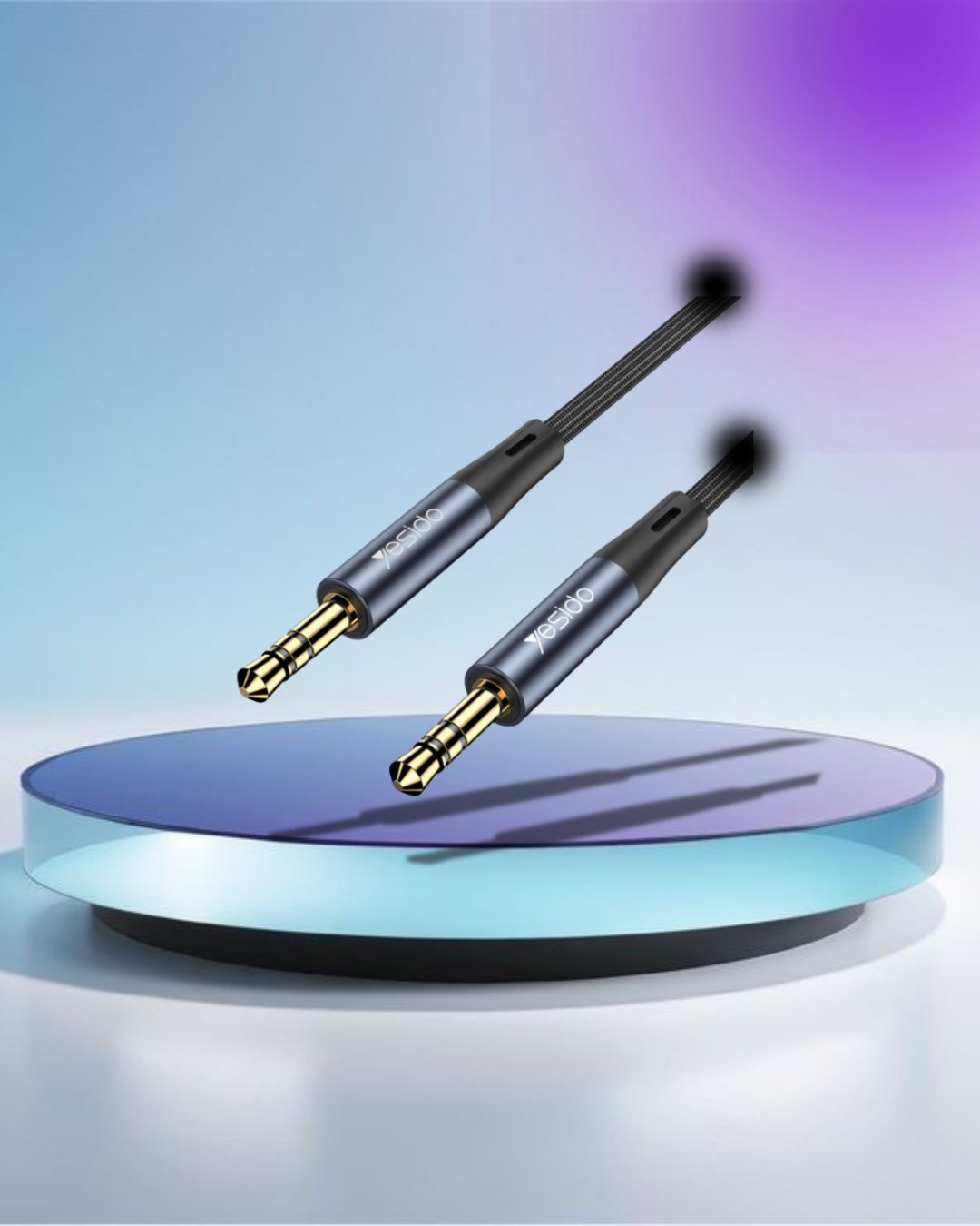 YAU39 1Meter Nylon Braided | 3.5Mm To 3.5Mm Jack plug speakers connection | Aux Auxiliar Audio Cable