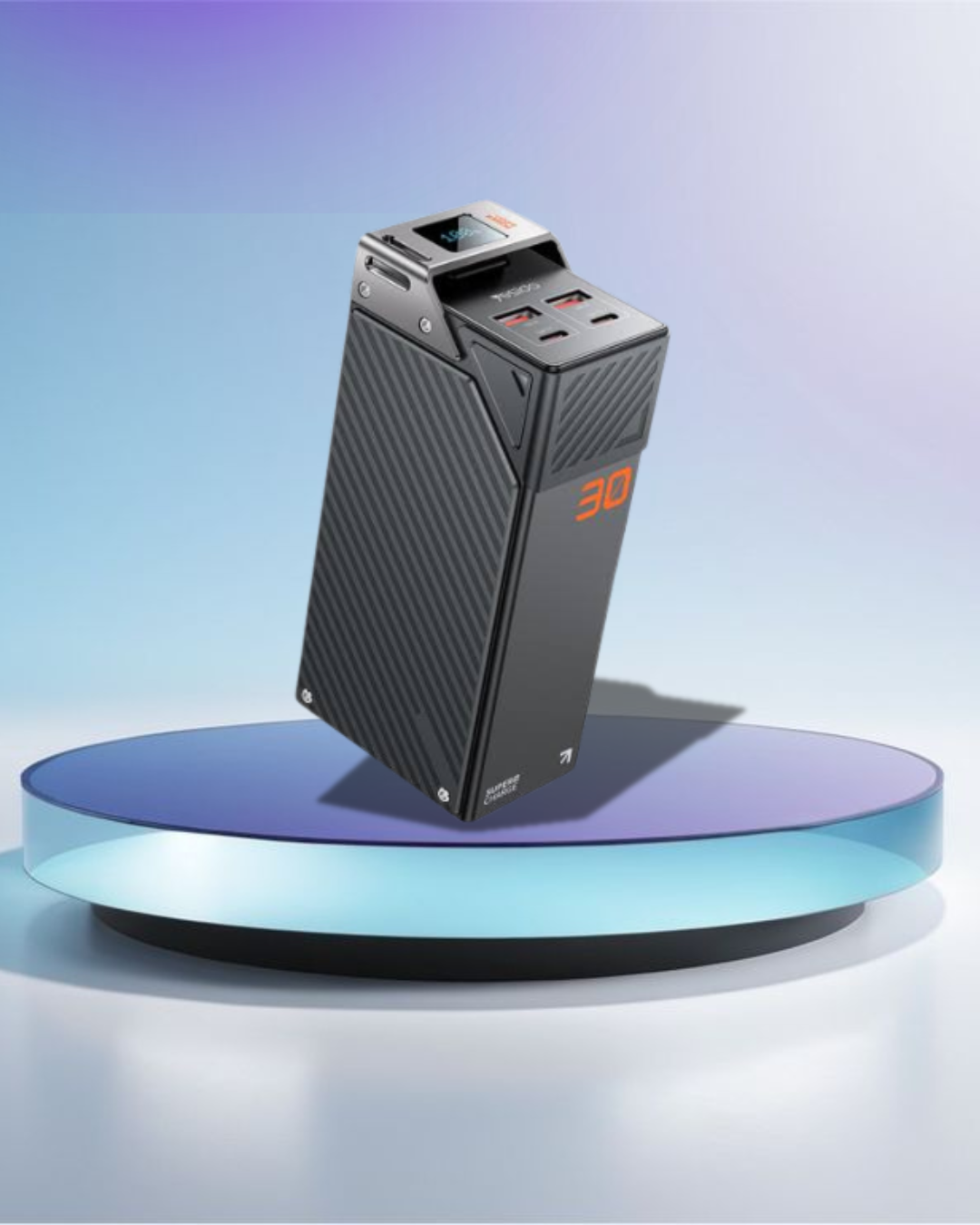 YP62 30000mAh PD 20W + SCP 22.5W Fast Charging Multi-port High-definition Large Screen Power Bank