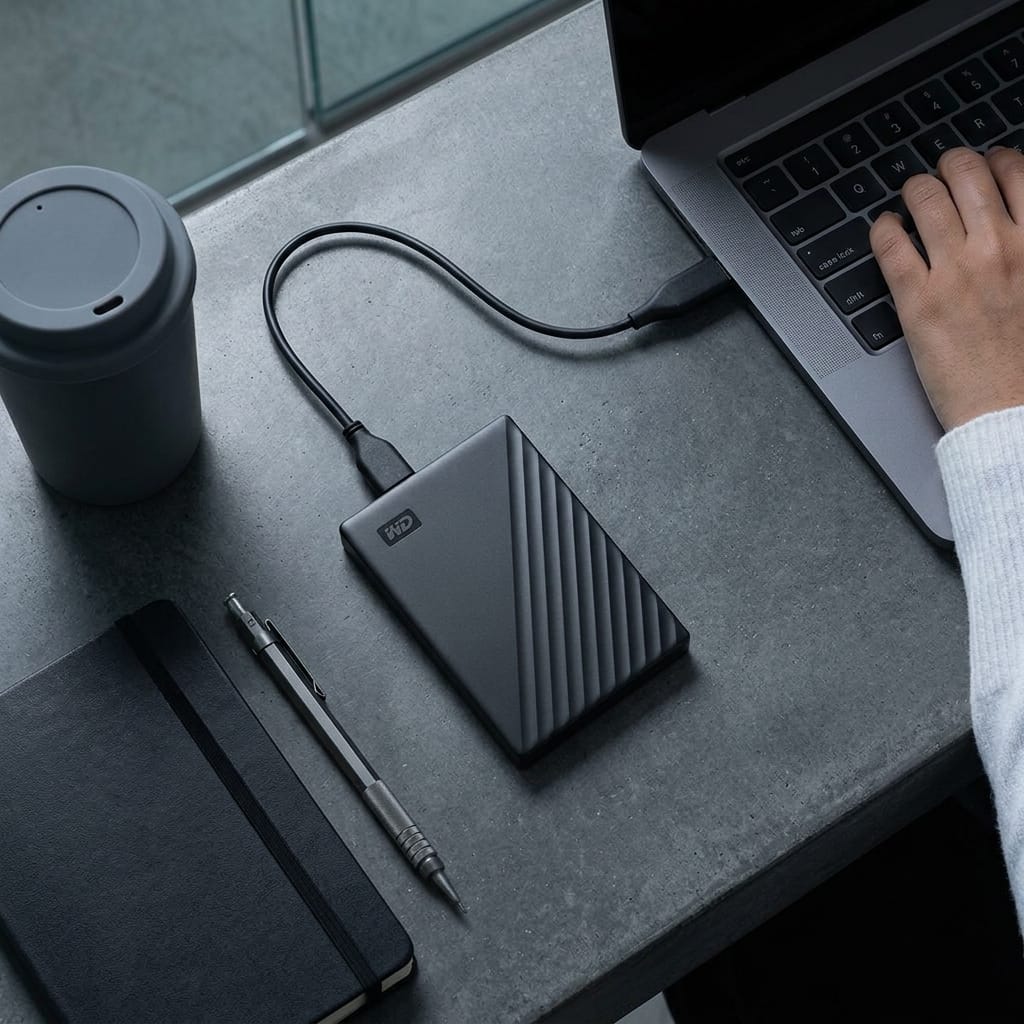 WD - My Passport 1TB External USB Portable Hard Drive - Black