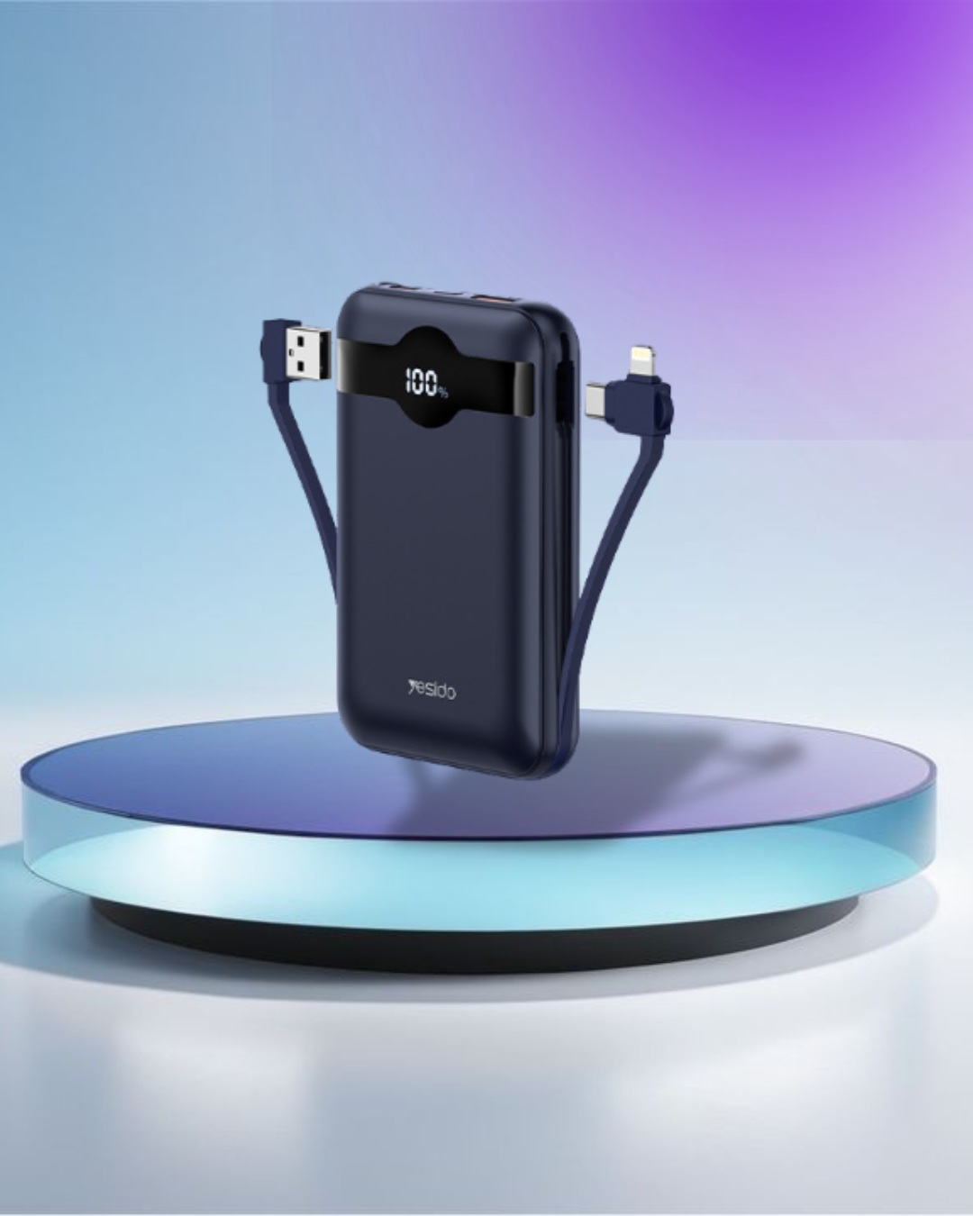 YP27 10000mAh Power Bank | Dual USB QC3.0 18W Port PD type-C 22.5W Port 15W Wireless Port Power Bank