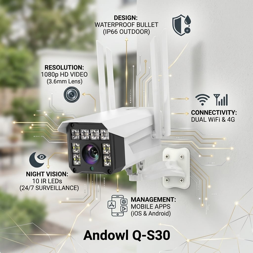 WIRELESS SURVEILLANCE CAMERA ANDOWL Q-S30