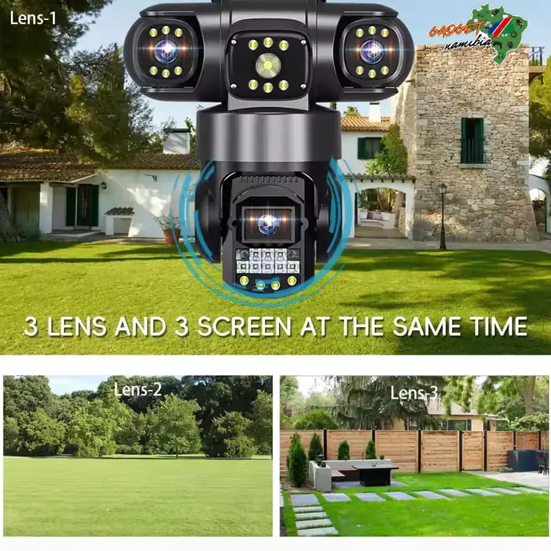 V380 Pro Wireless SC28-W Smart PTZ WiFi Camera, 6MP, 3-Lens Design, Two-Way Communication